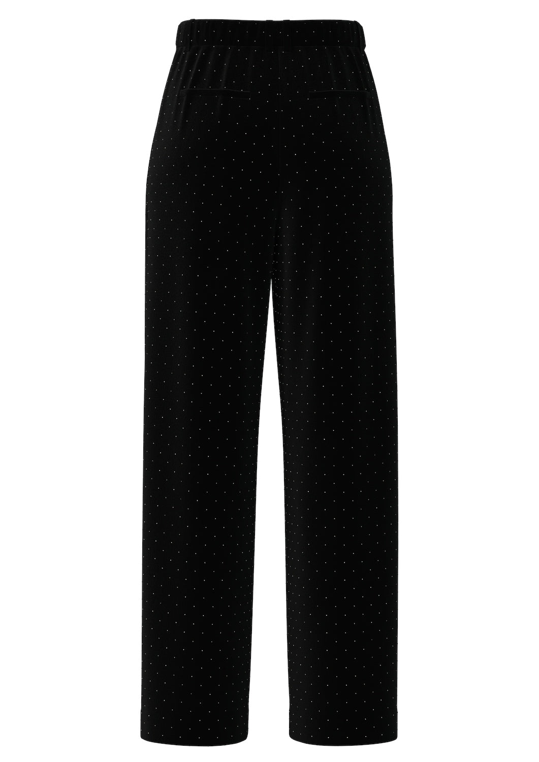 YASHELLA HW VELOUR ELASTIC PANT - BLACK/RHINESTONE