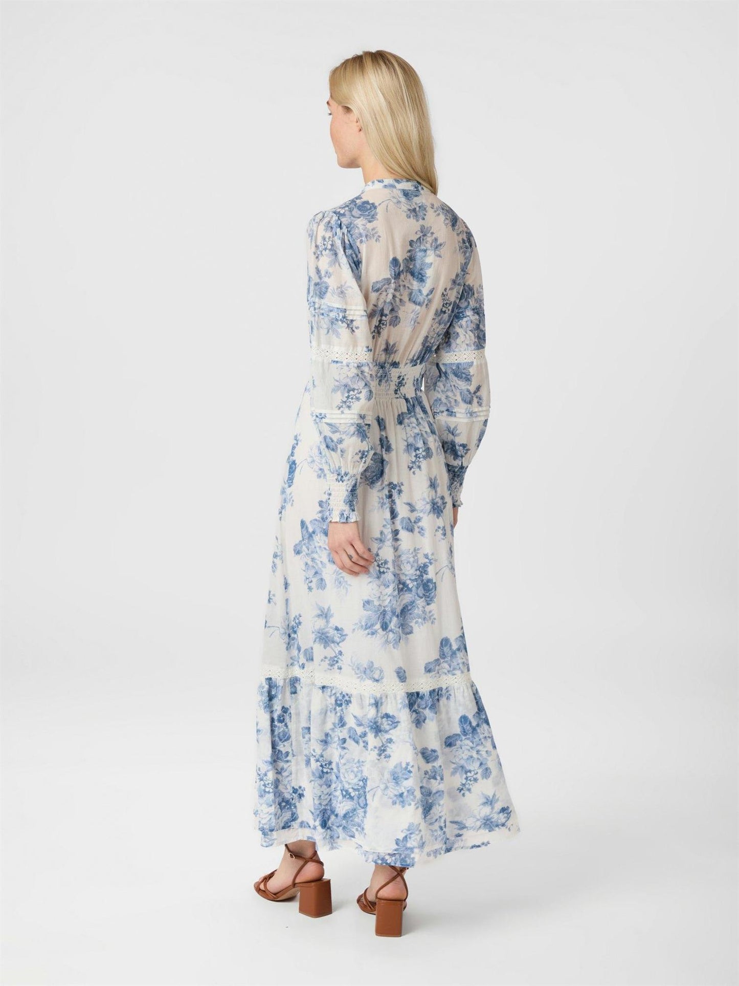 Colombia Flower Flow Dress -  Light Blue