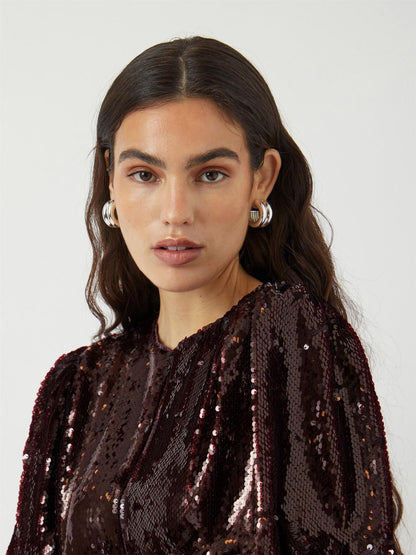 YASROYALINA 2/4 SEQUIN TOP - PORT ROYALE