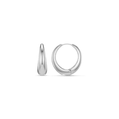 Tapered  Silver Hoops