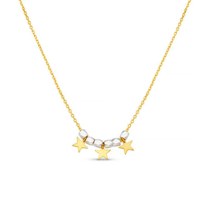 Mixed Plate Bead & Star Charm Necklace