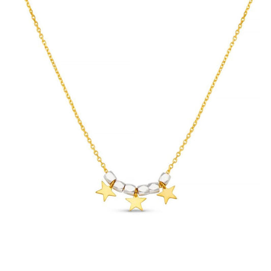 Mixed Plate Bead & Star Charm Necklace