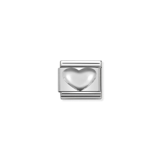 LINK, RAISED SILVER HEART SYMBOL