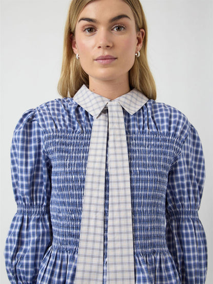 YASBEKKA LS SMOCK SHIRT - NAVY MIX