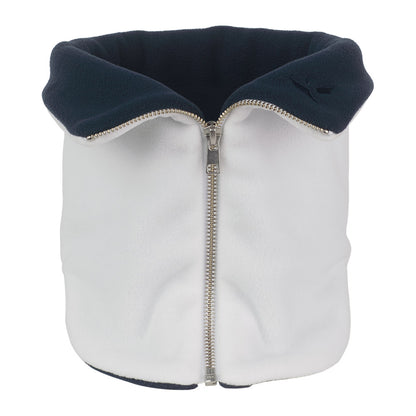Classic Fullzip Hals - White with navy