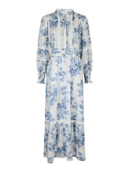 Colombia Flower Flow Dress -  Light Blue