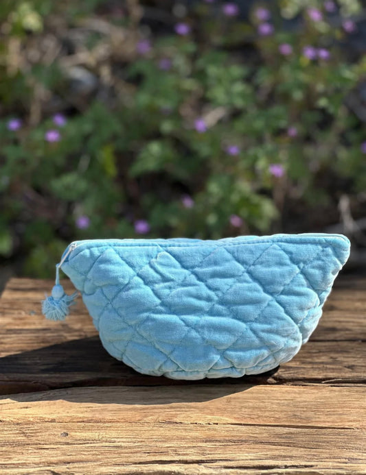 Sminkemappe Velur - Turquoise