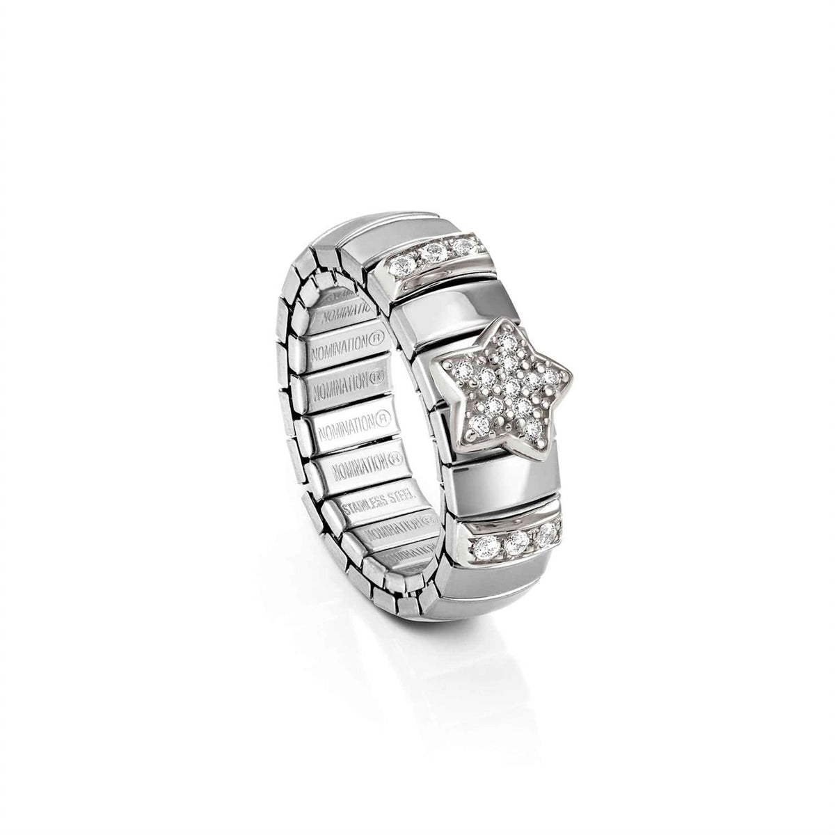 STRETCH RING WITH SILVER STONE STAR