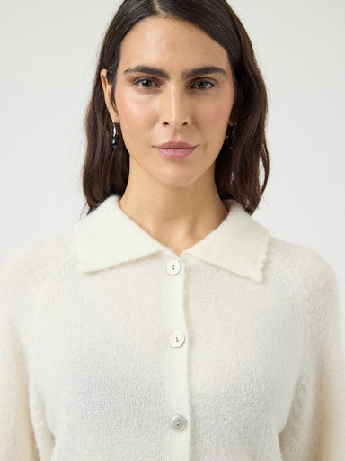 YASDURA 2/4 KNIT CARDIGAN - PRISTINE