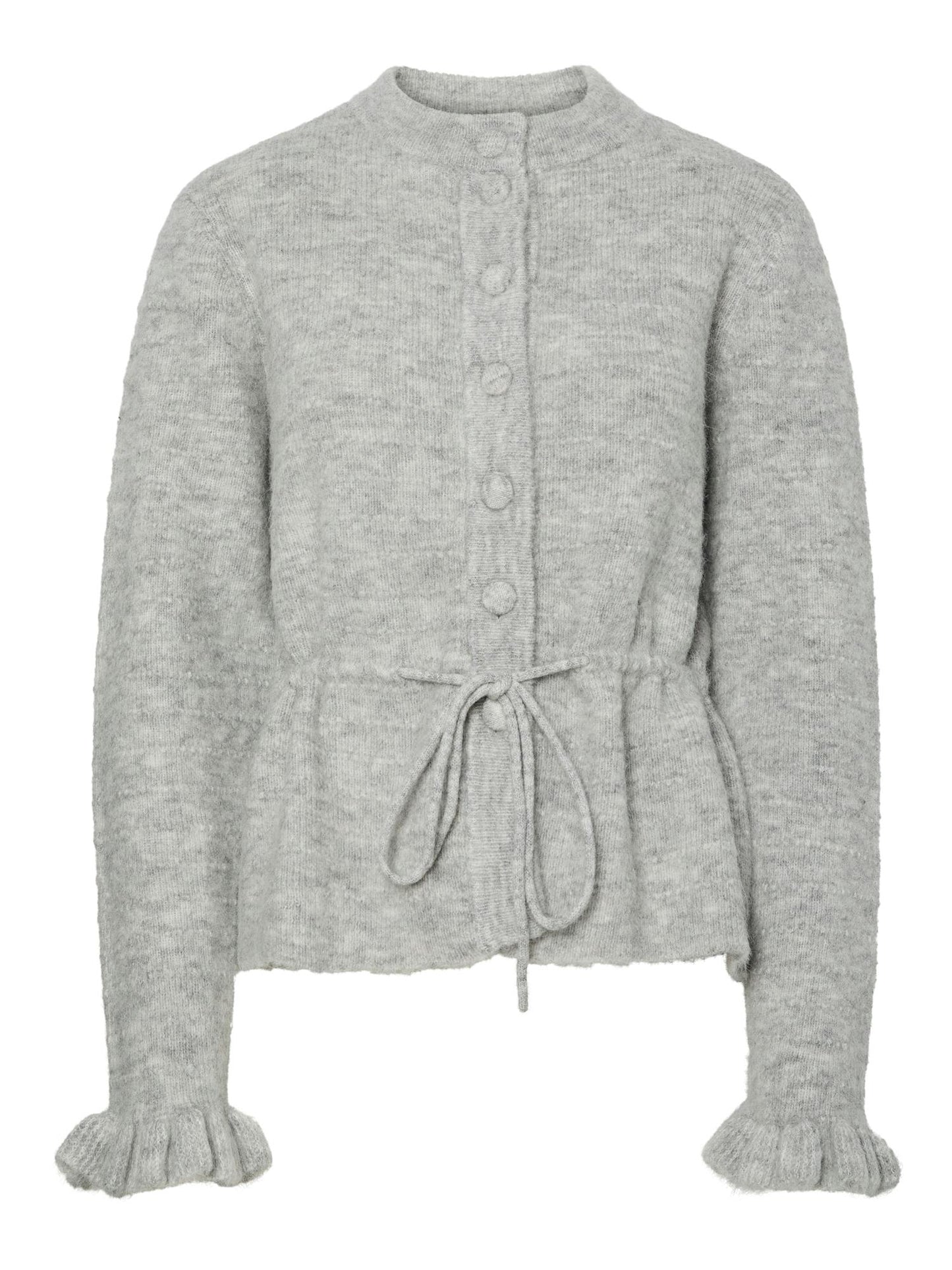 YASTHELLIS LS KNIT CARDIGAN - LIGHT GREY MELANGE