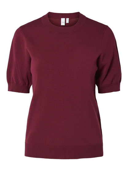 YASLENA SS KNIT TOP - TIBETAN RED