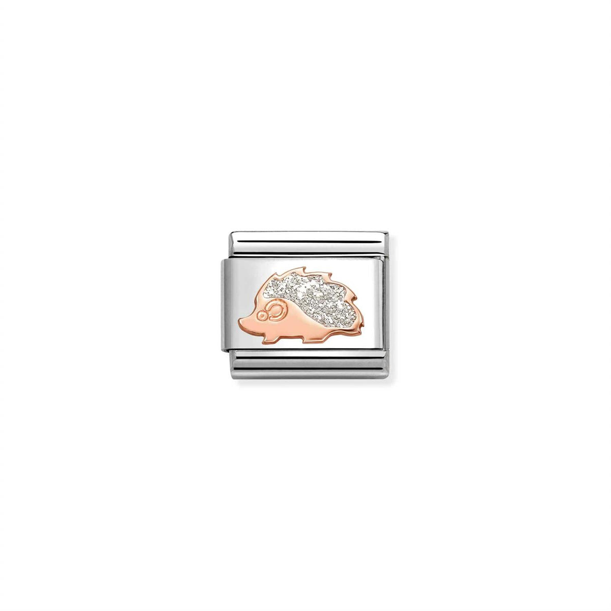 LINK, HEDGEHOG IN ROSEGOLD WITH SILVER GLITTER