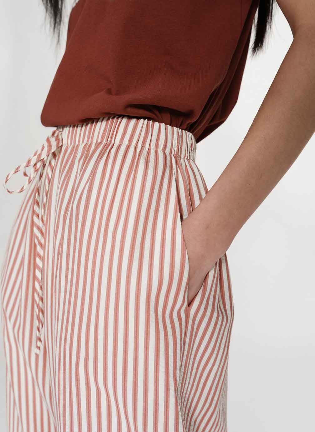 Volute Stripe Pants - Corail