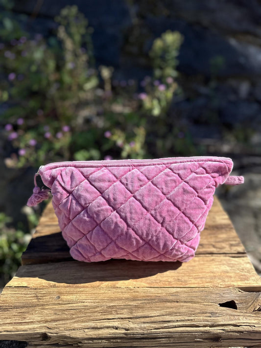 Toalettmappe Velur - Rosy Pink