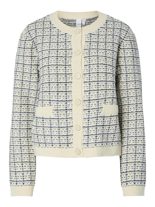 YASLIVIA LS KNIT CARDIGAN - BIRCH/DAZZLING