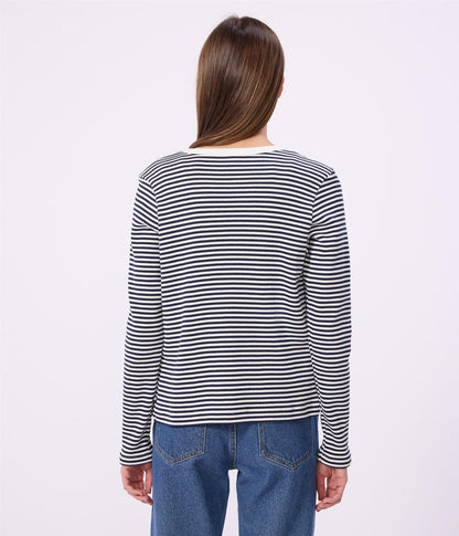 Cardigan Ribbed - Blue/ White