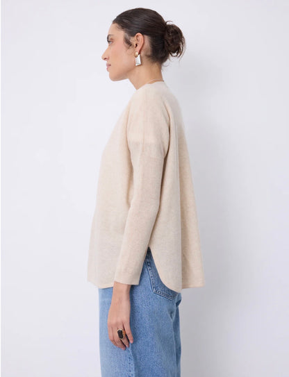 Alicia Cashmere Cardigan - Beige Chine