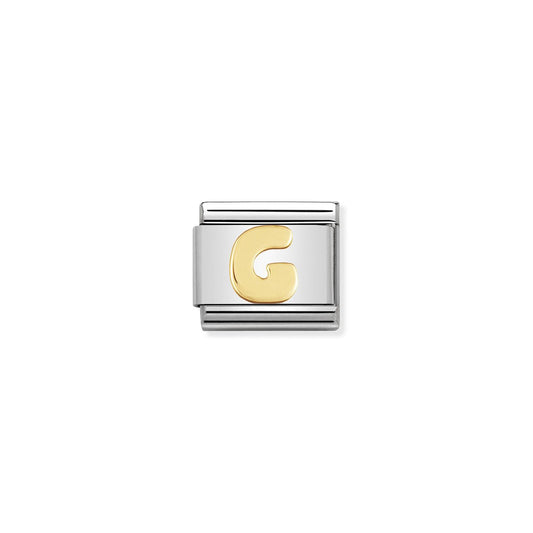 LINK, LETTER G IN YELLOW GOLD