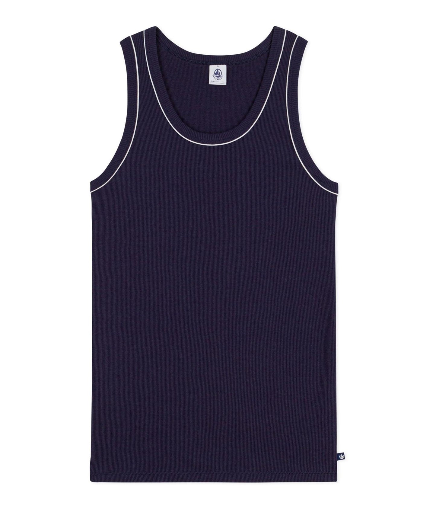 Tanktop Ribbed - Navy and White details