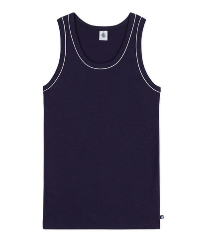 Tanktop Ribbed - Navy and White details