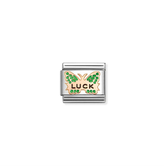 LINK, ROSEGOLD GREEN BUTTERFLY LUCK