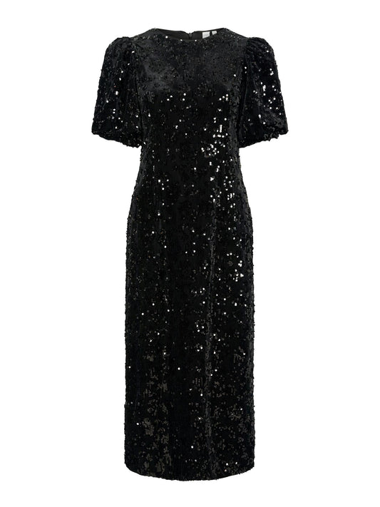 YASSOFIE SEQUIN MIDI DRESS - SEQUINS