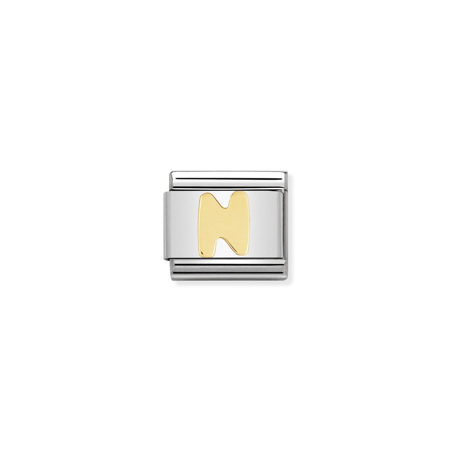 LINK, LETTER N IN YELLOW GOLD