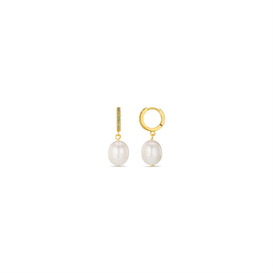 Pearl Drop & Pacific Opal Hoop Earrings