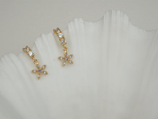 Dainty Flower Hoops