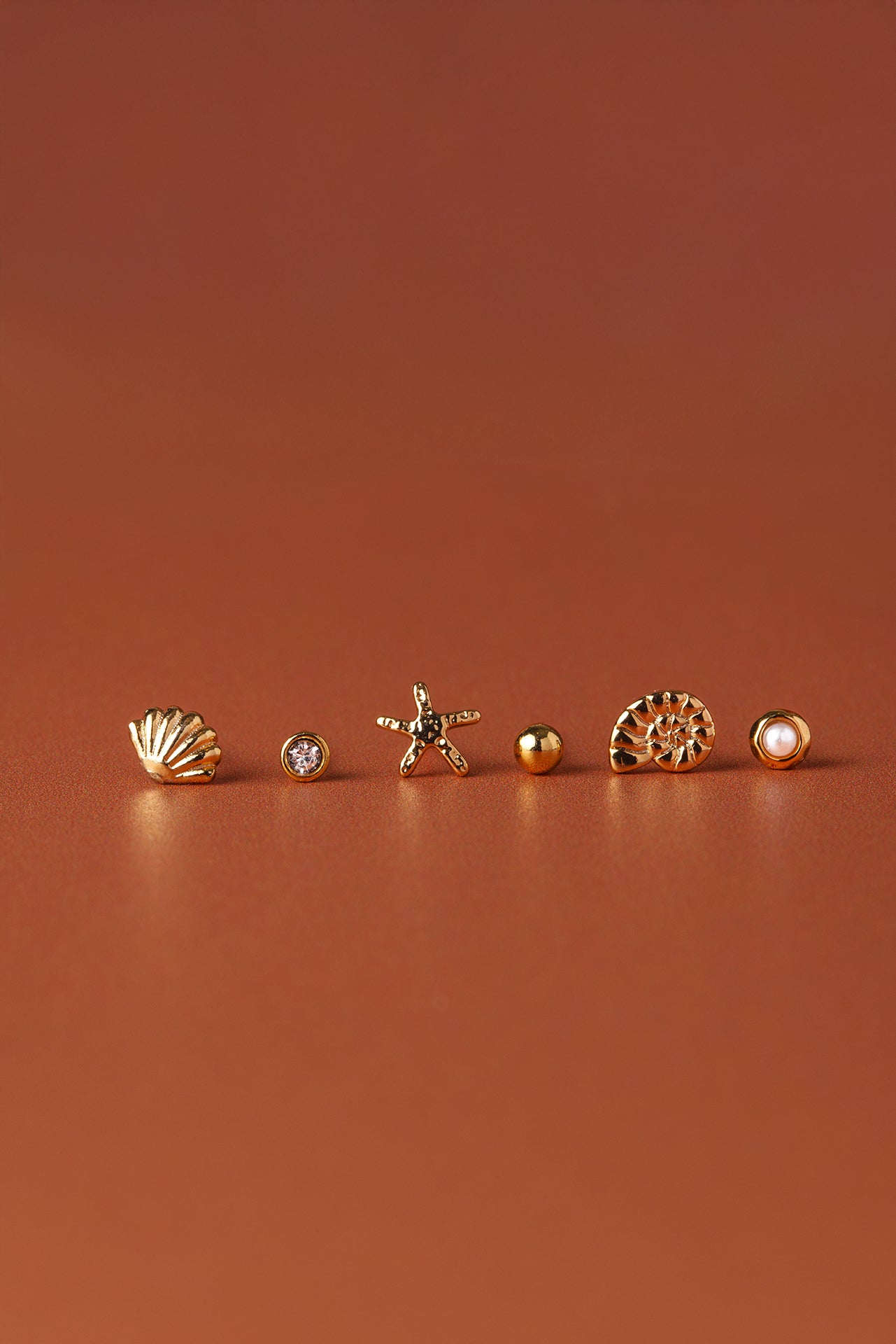 Shell & Starfish Charm Stud Pack