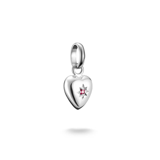 Charm Pendant Heart With Star Connect Silver