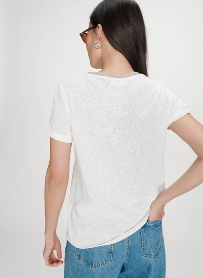 Vasco T-shirt Glitter - Ivoire