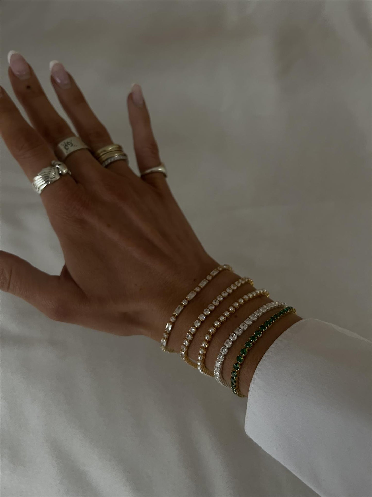 Clear Crystal Tennis Bracelet 19cm