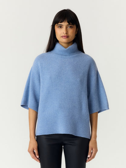 YASEMILIA 2/4 ROLL NECK KNIT PULLOVER - WINDWARD BLUE
