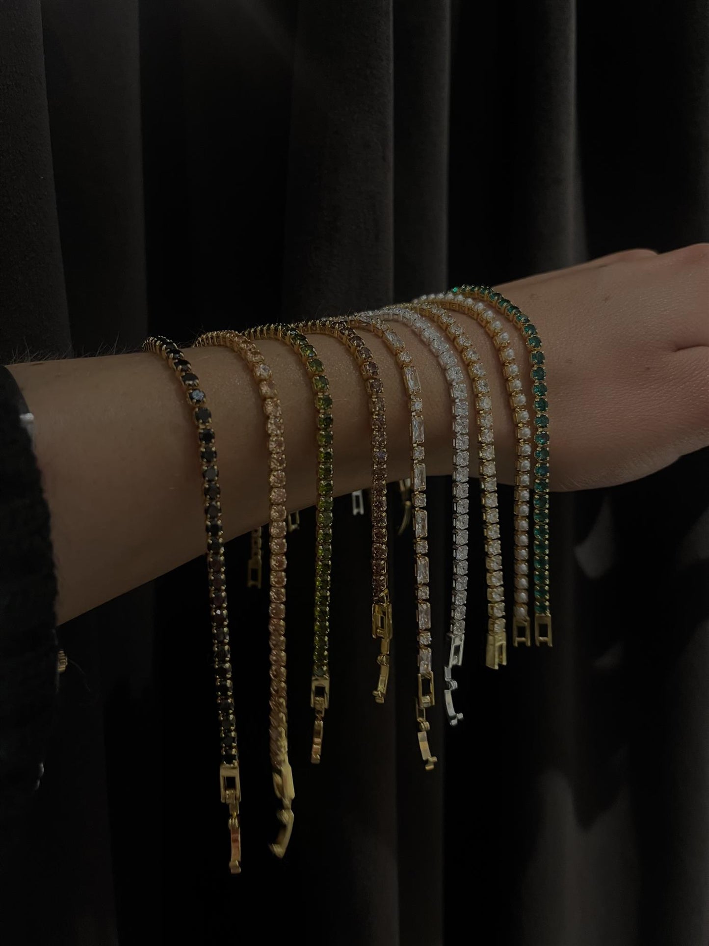 Clear Crystal Tennis Bracelet 19cm