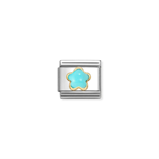 LINK, TURQOUISE FLOWER IN GOLD