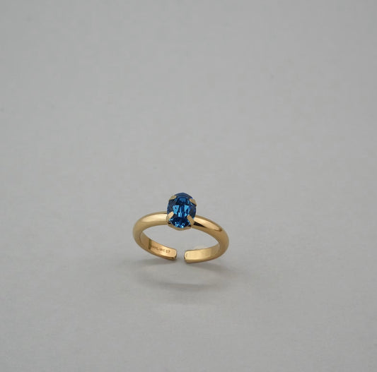 Oval Band Blue Ring