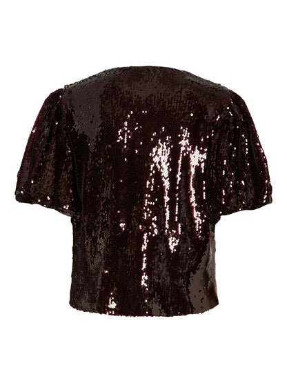 YASROYALINA 2/4 SEQUIN TOP - PORT ROYALE