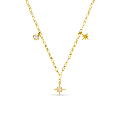 Celestial Multi Charm Rope Necklace 24"