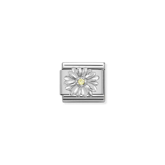 LINK, SILVER DAISY FLOWER, YELLOW CZ