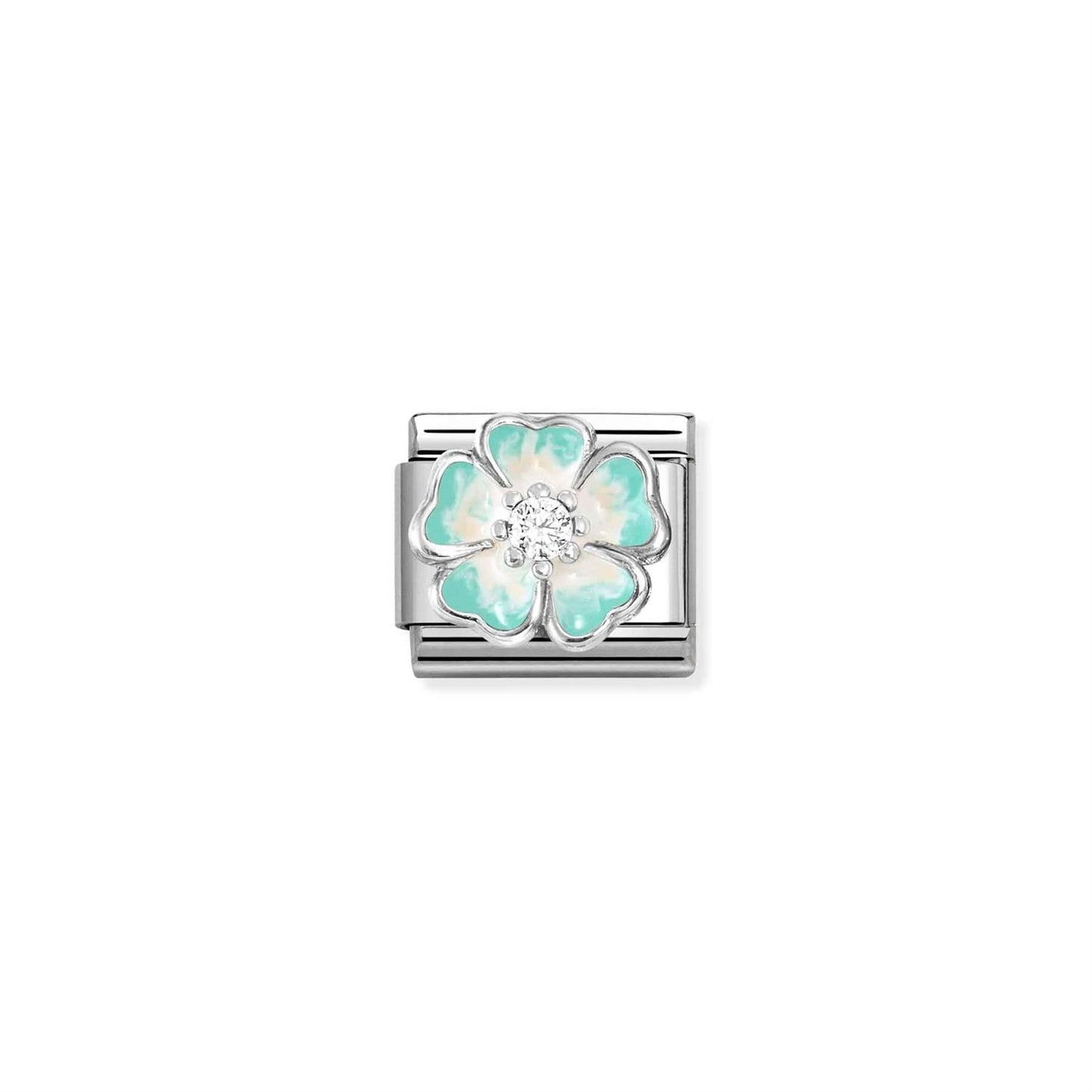 LINK, SILVER BIG TURQOISE FLOWER