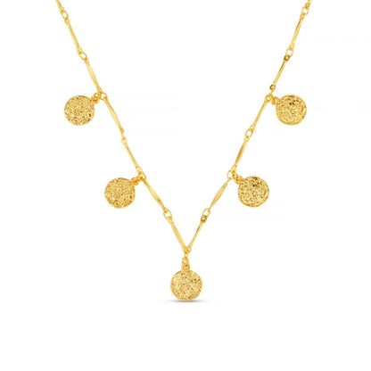 Molten coin multi drop necklace