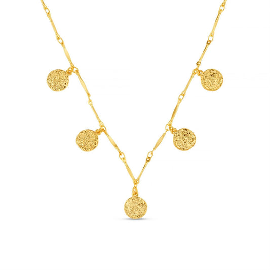 Molten coin multi drop necklace