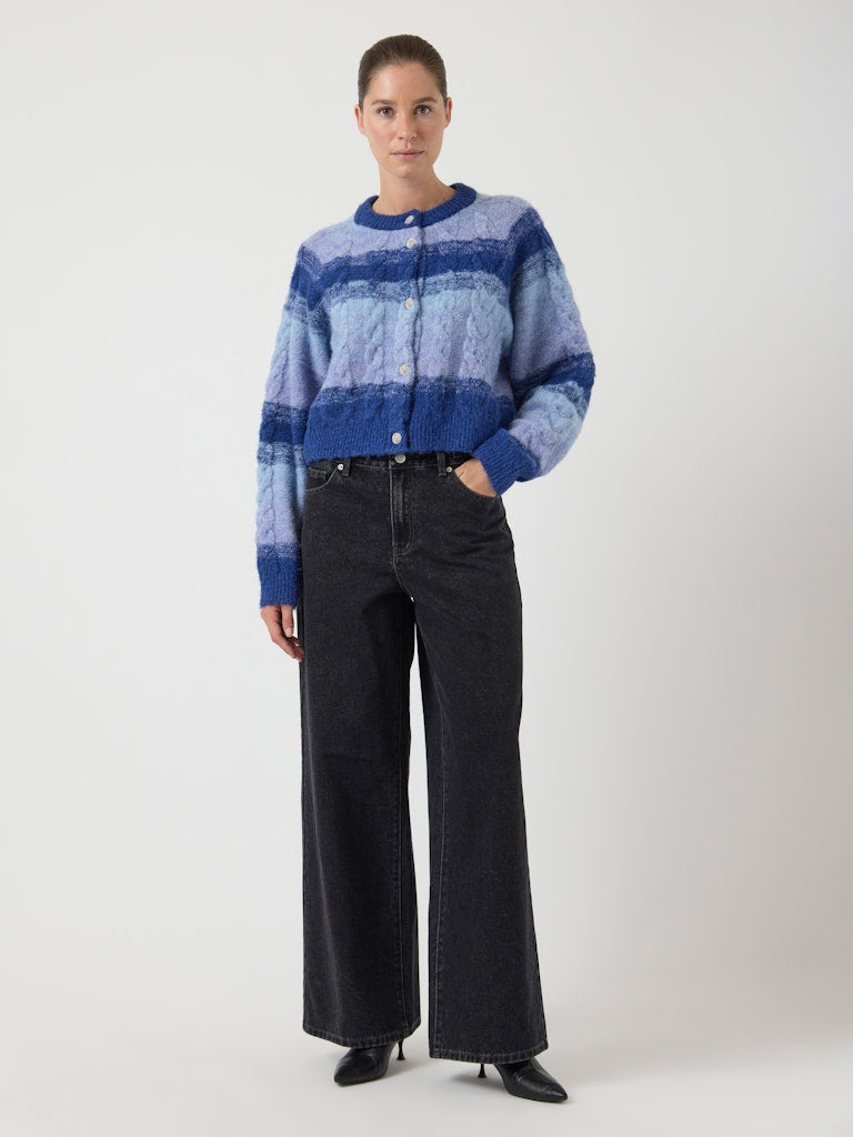 YASMEGANO LS KNIT CARDIGAN - DAZZLING BLUE