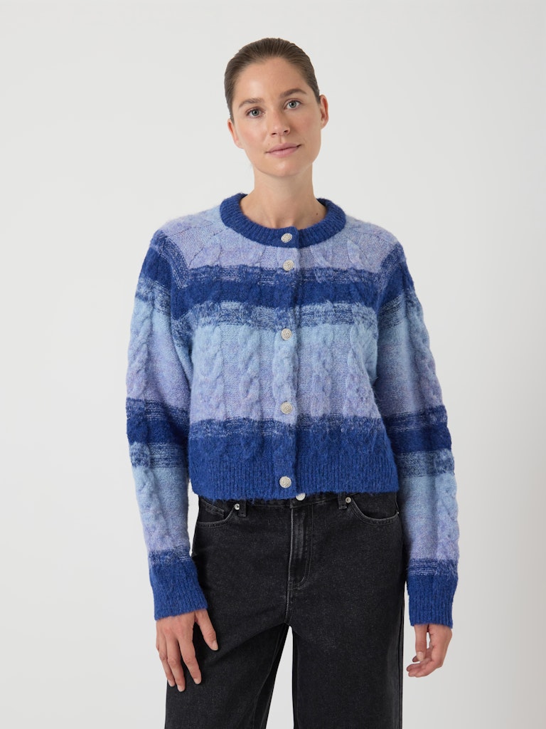 YASMEGANO LS KNIT CARDIGAN - DAZZLING BLUE