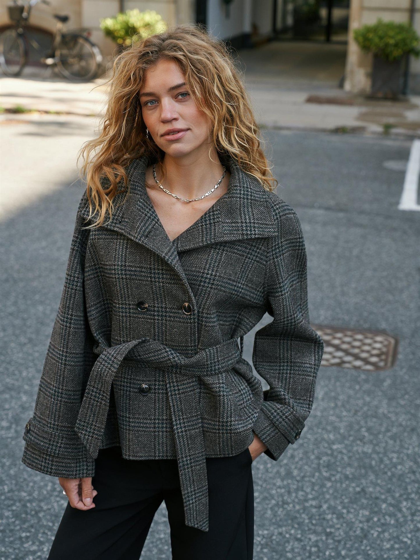 Munet Check Jacket - Dark Grey
