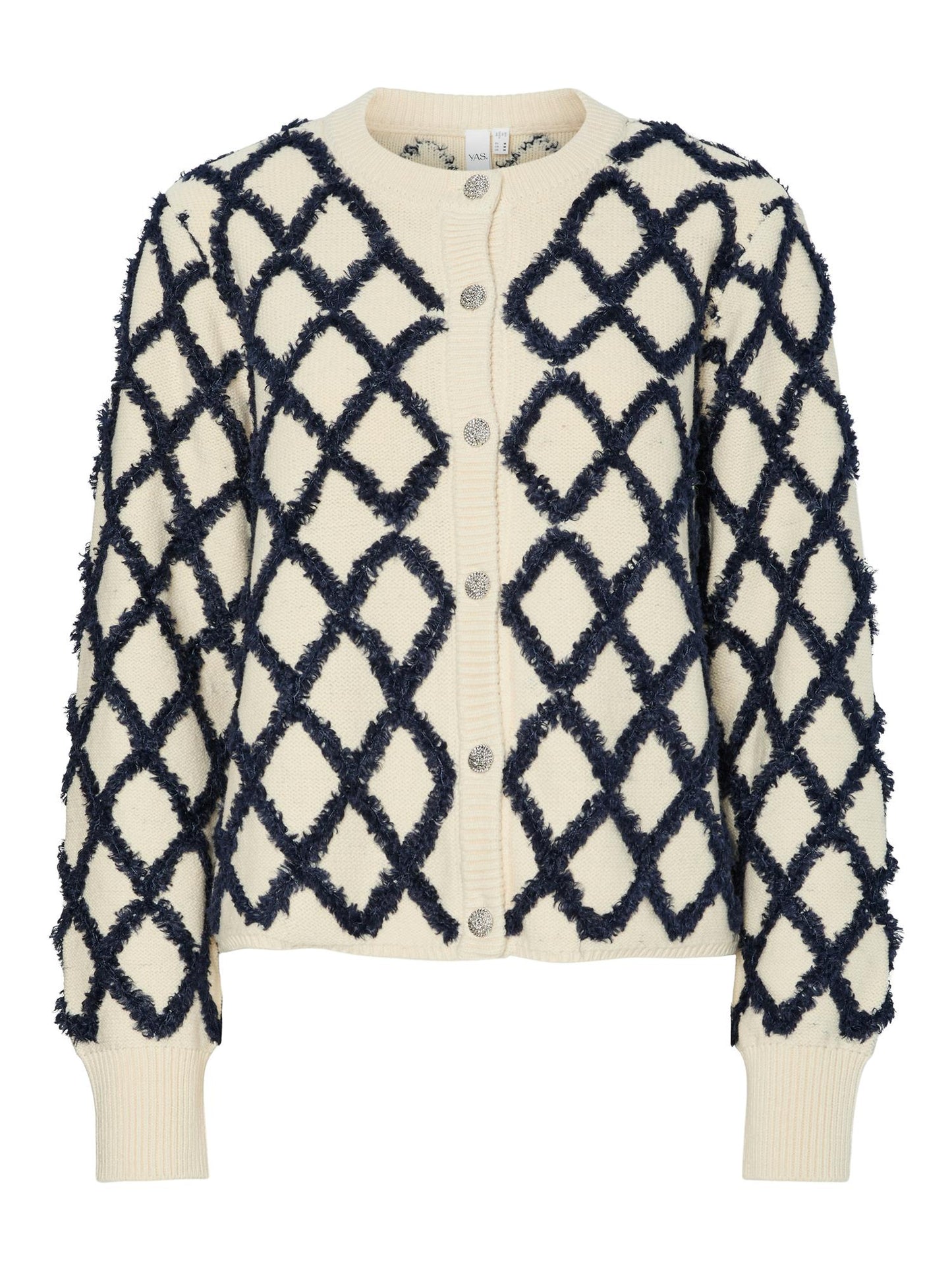 YASZIGLY LS KNIT CARDIGAN - BIRCH/NAVY