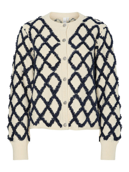 YASZIGLY LS KNIT CARDIGAN - BIRCH/NAVY