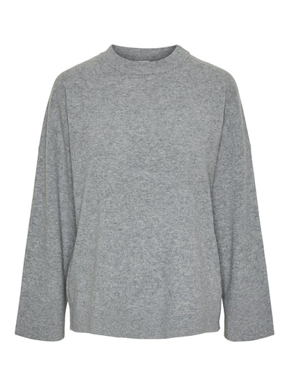 YASEMILIE O-NECK KNIT PULLOVER - LIGHT GREY MELANGE