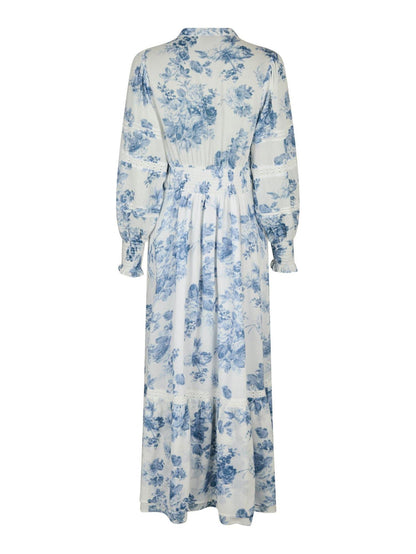 Colombia Flower Flow Dress -  Light Blue